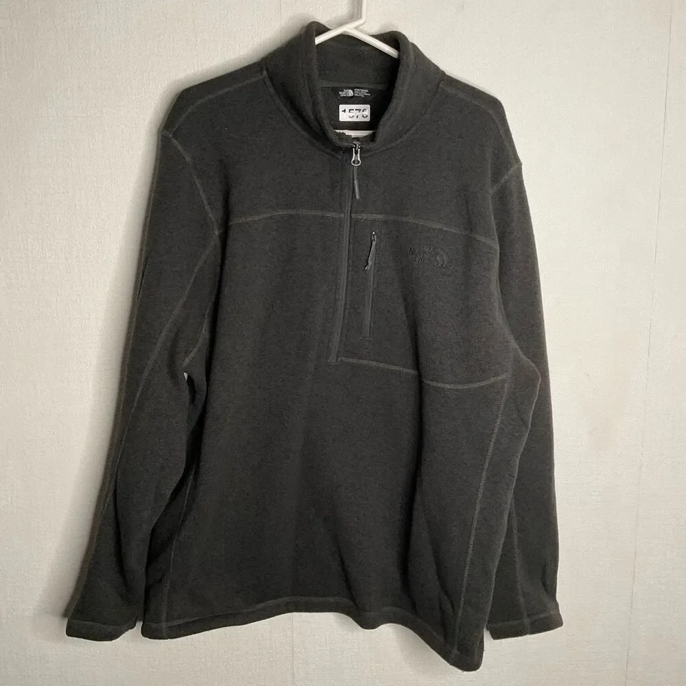 The North Face Men's XXL 1/4 Zip Sherpa‎ Fleece Lined Pullover Gray